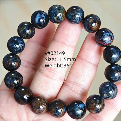 Natural Blue Pietersite Bracelet Women Men Beads Round Beads Chatoyant Cat Eye Fire Pietersite Namibia AAAAAA