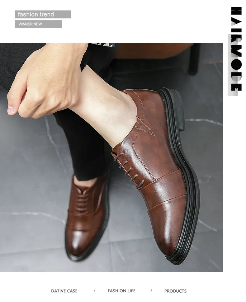 Men Genuine Leather Shoes Fashion Men Comfortable Daily Business Casual Formal Lace-up Men Dress Footwear Shoes Chaussure Homme