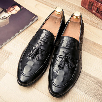 Brand New Mens Casual Shoes Lazy Pointed Leather Shoes Comfortable Sneakers Zapatos De Hombre Snake Skin Dresses 38-47