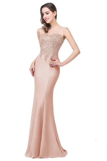 Elegant Mermaid Evening Dress Women Sweetheart Illusion Golden Appliques Lace Wedding Party Prom Gown Robe de Soiree