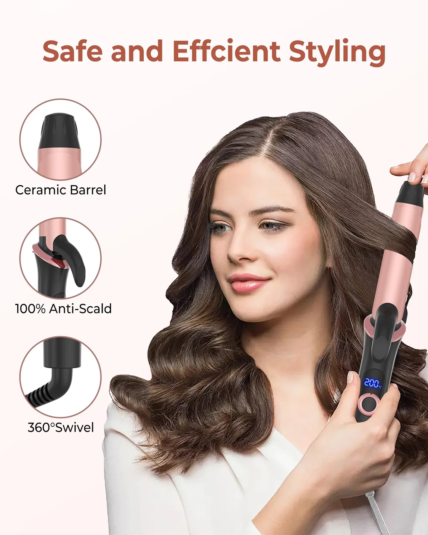 Ceramic Mini Hair Curler 25mm Travel Curling Iron Dual Voltage Curling Wand Small Hair iron Styler Curly Hair Products