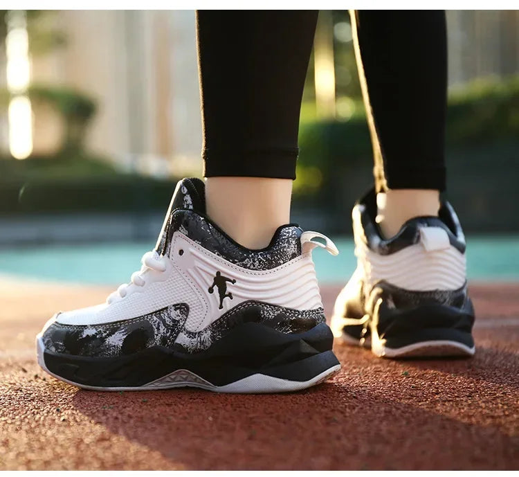 2025 Basketball Shoes for Kids Sneakers New Boys Brand Thick Sole Non-slip Children Sports Shoes Child Boy Basket Trainer Shoes