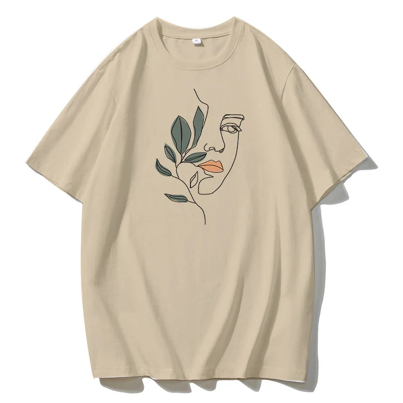 Gothic Graphic T Shirt Women 2023 Summer New Oversized Cotton Tees Casual Aesthetic Character Printed O Neck Tops