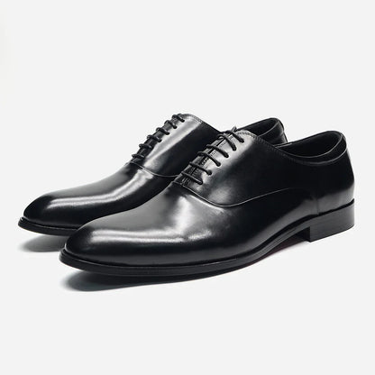 Italian Classic Mens Oxford Dress Shoes Genuine Leather Lace-up Plain Toe Burgundy Black Business Wedding Formal Shoes for Men