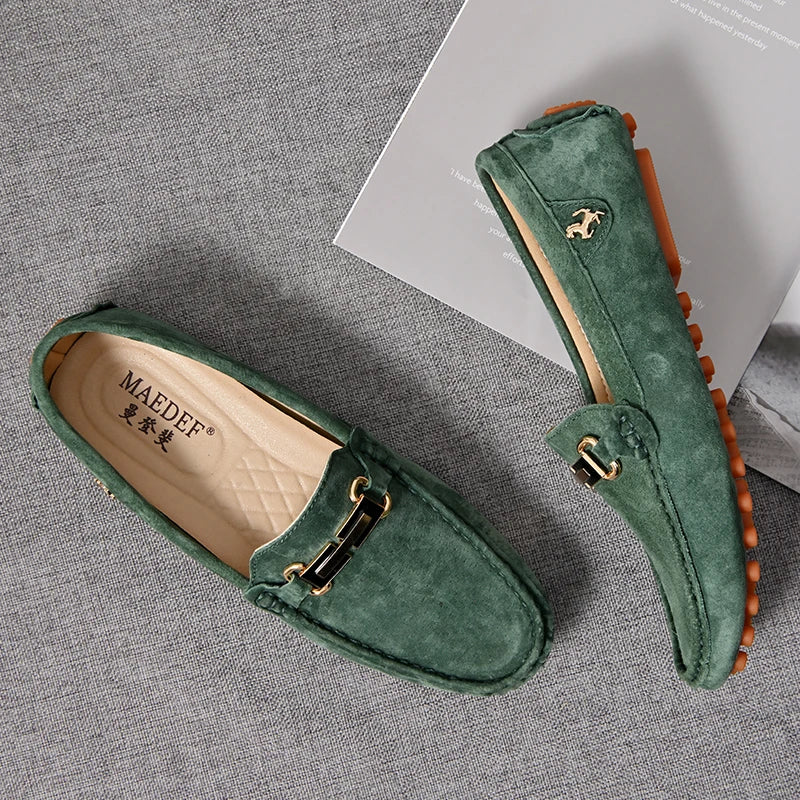 Men Fashion Luxury Leisure Leather Loafers Shoes Slip on Soft Comfortable Non-slip Driving for Men