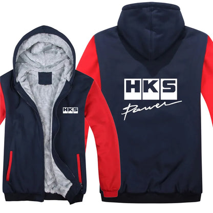 HKS Power and Sports Hoodies Men Streetwear Coat Wool Liner Jacket HKS Sweatshirts Warm Hoody