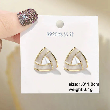 Pure White Women's Dangle Earrings Blooming Flower Acrylic Enamel Butterfly Imitation Pearl Heart Hanging Earrings Elegant brinc