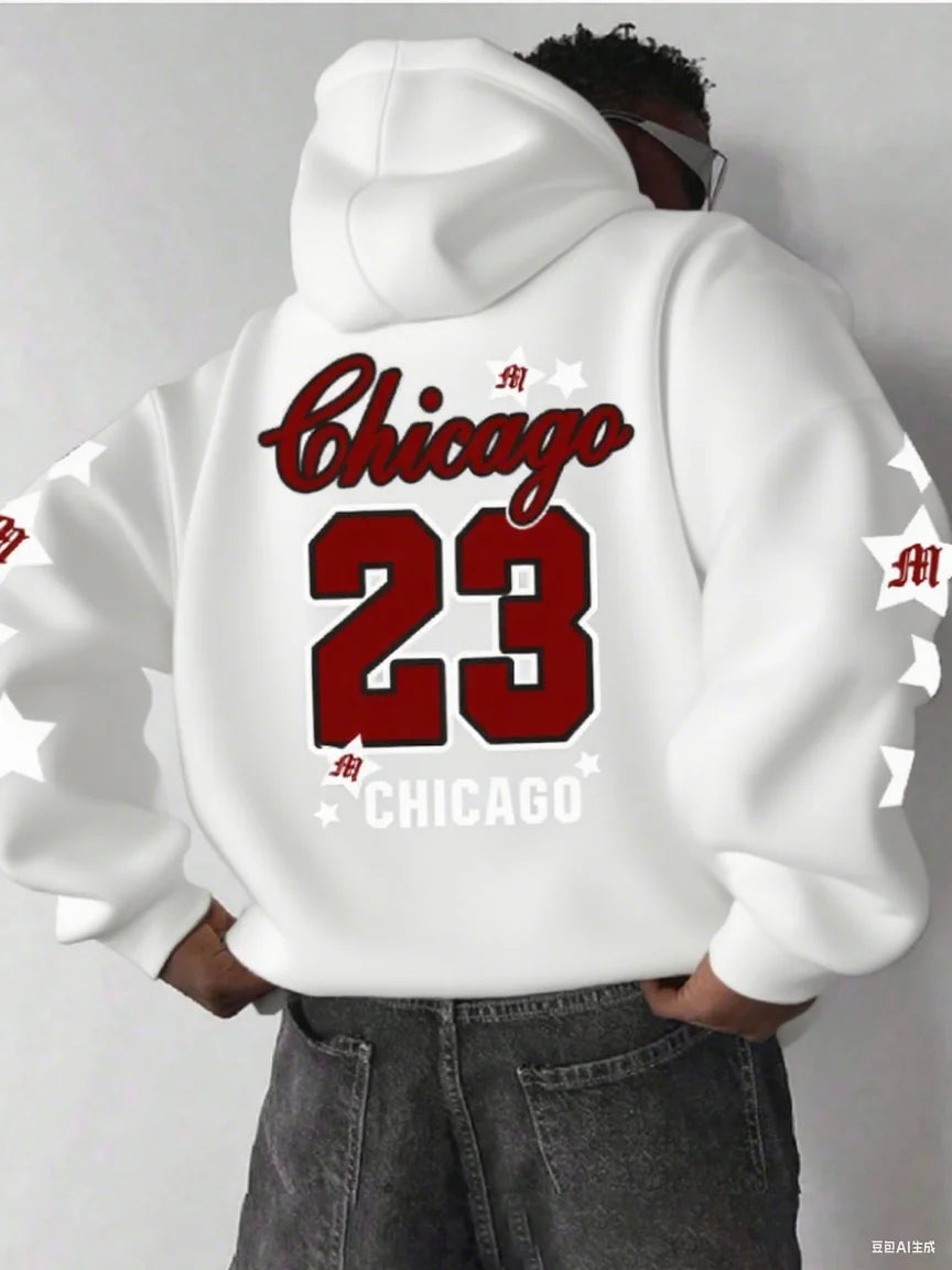 Autumn and Winter Men Sweatshirt Men's Chicago 23 Graphic Hooded Hoodies Hombre Y2k Unisex Pullovers Hip Hop Women Hoodie Tops