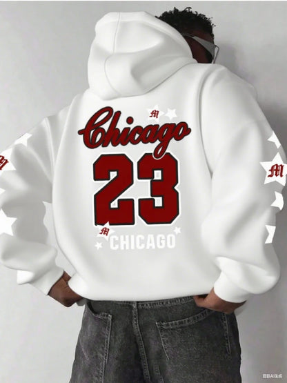 Autumn and Winter Men Sweatshirt Men's Chicago 23 Graphic Hooded Hoodies Hombre Y2k Unisex Pullovers Hip Hop Women Hoodie Tops