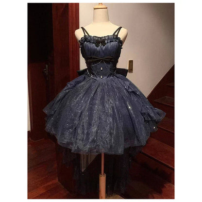 Summer New French Fashionable, Waist Wrapped, Slim and Slim Slim Sparkling Tailed Dress Short Skirt for Women