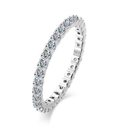 D VVS1 All Moissanite Rings for Women Man Engagement Wedding Eternity Band with GRA S925 Silver Plated 18k Gold Ring