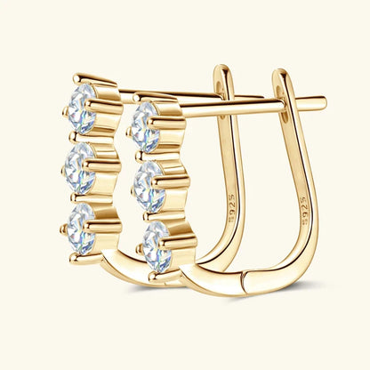 1.7cttw D color Moissanite Earrings Necklace 925 Sterling Silver Y-Shaped Pendant Necklaces Jewelry Set For Women Charming Gift