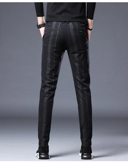 Business Casual Pants Men Slim Fit Fashionable Outdoor Elastic Breathable Sports Pants Formal Fashion Korean Clothes Trousers