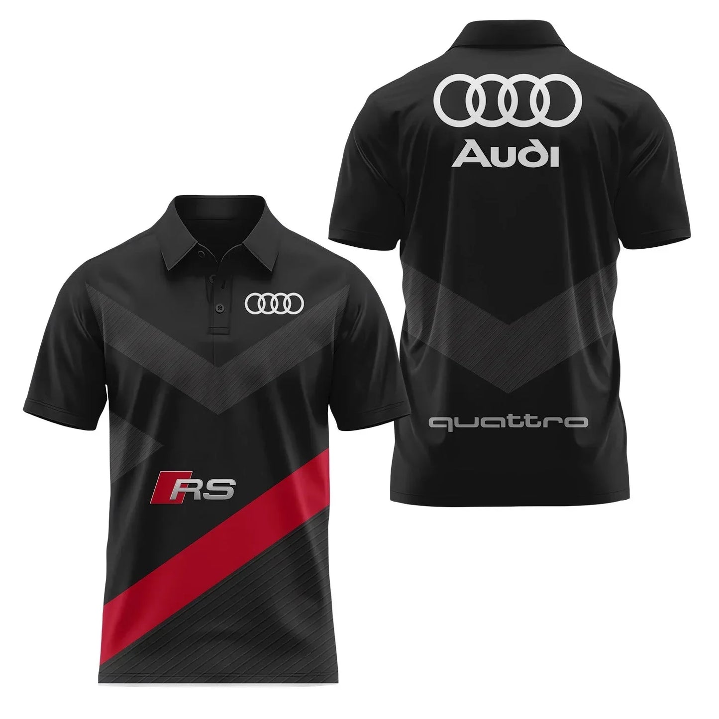 Short-Sleeved Polo Shirt 3D Printed 4S Fast Dry Sport Collar T-Shirt for Store Staff Fashionable