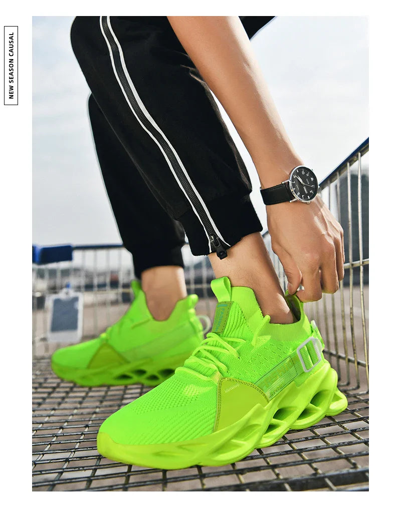 Tênis Masculino de Malha Respirável Casual Sapatos Masculinos Unissex Leve Macio Sola Grossa Buraco Sapatos de Casal Tênis Atlético Sapatos Femininos