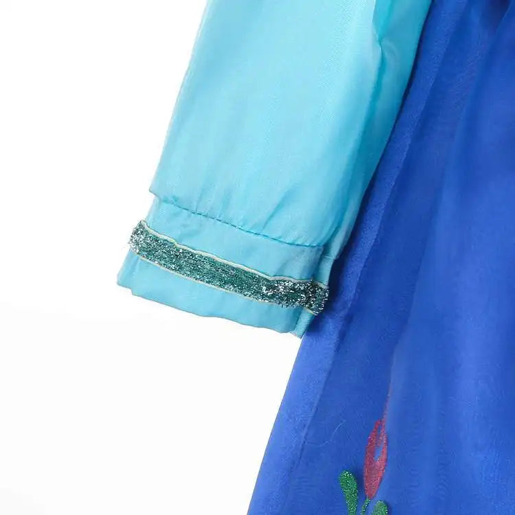2026 Anna inspired Princess Dress with Fuchsia Cape Girls Snow Queen Elsa's Sister Costume Play Toddler Carnival Royal Frocks