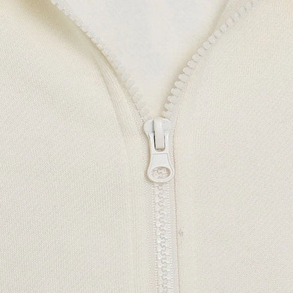 Cute Marie Cat Fleece Hooded Sweatshirt Winnie the Pooh Embroidery Zip Up Hoodies Jacket Women Casual Cartoon Jumper Top