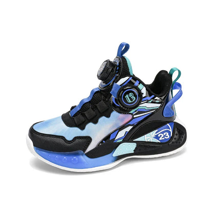 Children‘s Basketball Shoes Anti-slip Basketball Trainers Kids Outdoor Cushioned Sneakers Breathable Ankle Support Athletic Shoe
