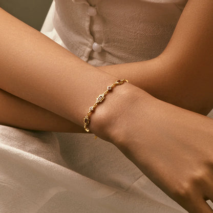 925 Sterling Silver Exquisite Retro Crown CZ Bracelets Gold Color Adjustable Link Chain Bracelets For Women Jewelry