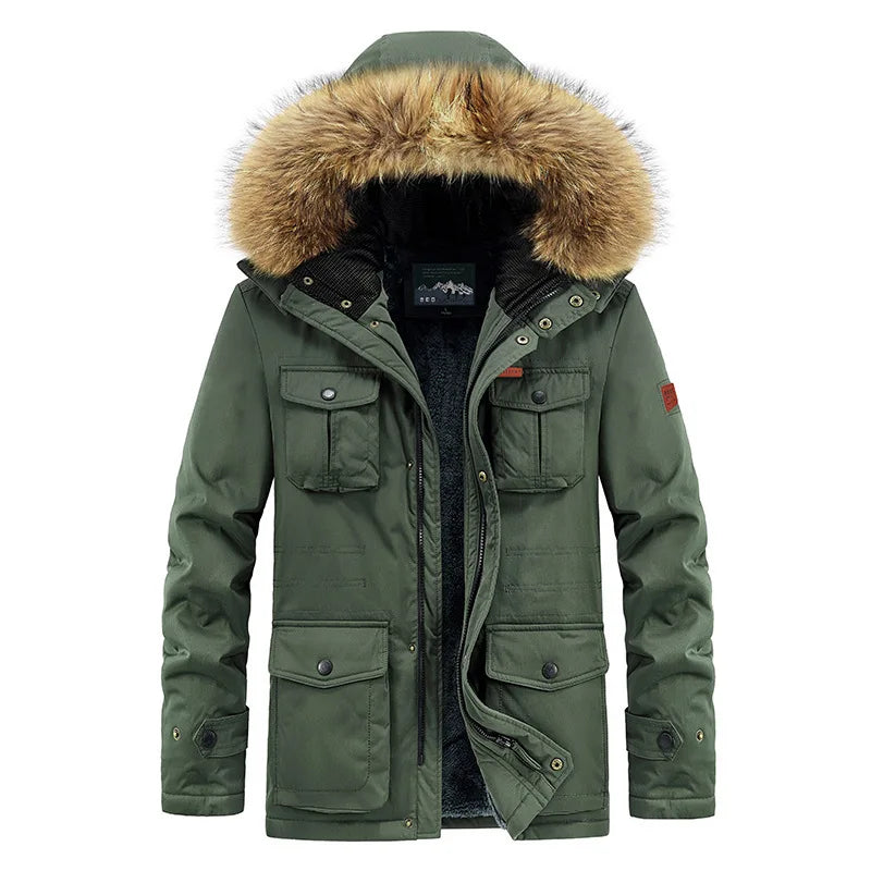 plus size 8XL Men hooded Fashion Mens Parkas Thicken Male Thick Warm Coat Parkas Hooded Winter Windproof Man Jacket Parka mens