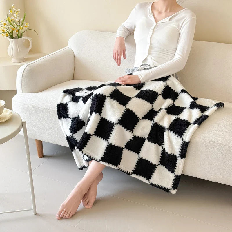 1 Piece Pink White Flannel Panda Fleece Soft And Comfortable Blanket Nap Blanket Suitable For Sofa Bed Sofa Office Suitable