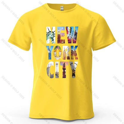 NYC Vibes Printed Men's T-Shirt 100% Cotton Oversized Urban Trendy Graphic Tees for Women Tops Tees Casual Streetwear