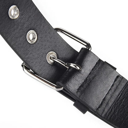 2023New Fashion Pentagram Riveted Women's Belt Punk Hip Hop Rock Jeans Men's Belt