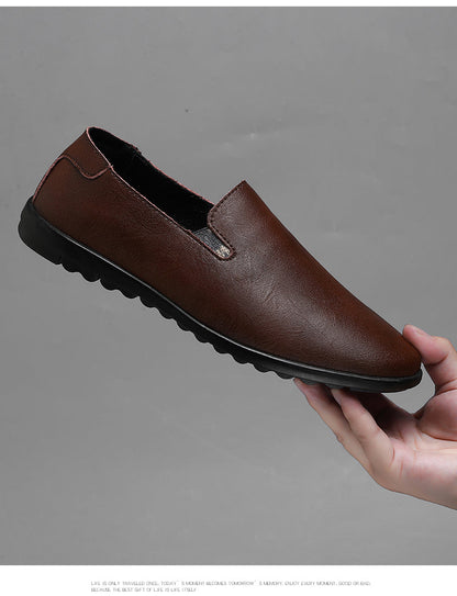 Leather Men Shoes Casual Luxury Brand Soft Italian Mens Loafers Moccasins Breathable Slip on Lazy Driving Shoes Plus Size 37-47