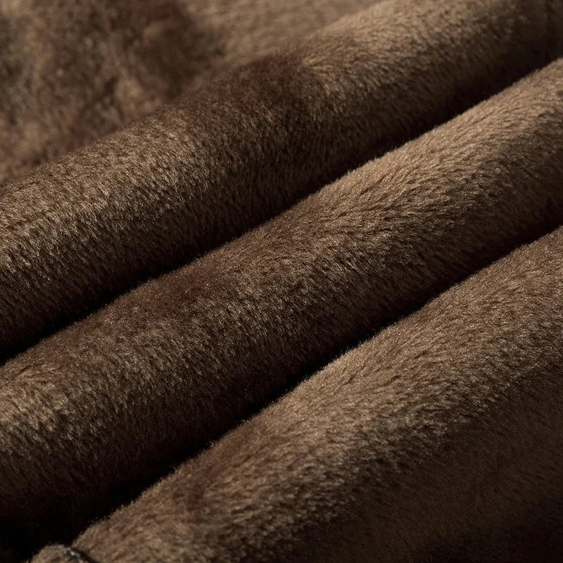 2025 New Winter Fleece Warm Corduroy Pants Men Business Fashion Slim Fit Stretch Thicken Gray Khaki Fluff Casual Trousers Male
