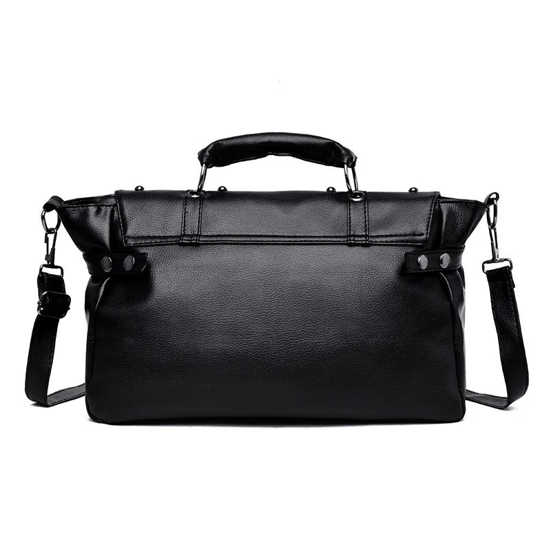 Punk Style Women Handbags Pu Leather Skull Tote Bag Black Large Capacity Shoulder Bag 2022 Luxury Crossbody Bags