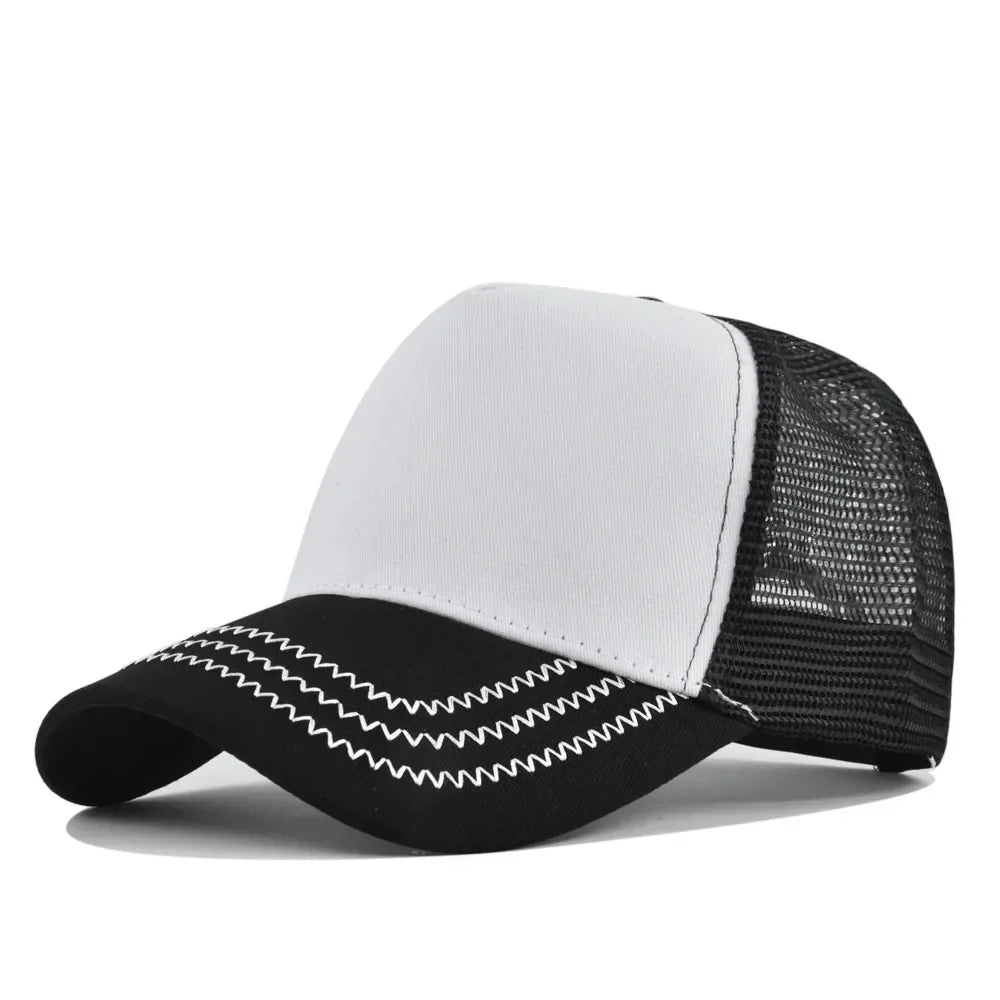 Fashion SunHat Outdoors Trucker Hat Cotton Mesh BreathableBaseball Cap Women Men Summer Sunshade MeshCap Truck Hat Cap Wholesale