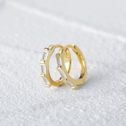 925 Sterling Silver Glossy Hoop Earrings Gold Color Tiny Cartilage Piercing Small Huggie Earring Fine Jewelry Accessories