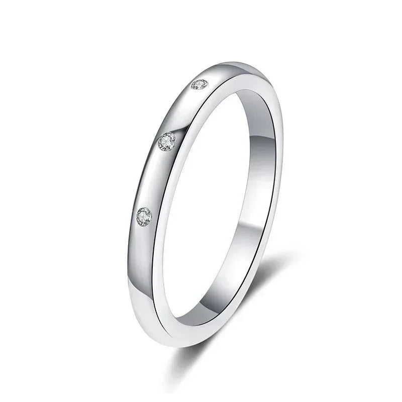 Moissanite Ring for Women S925 Solid Silver with White Gold Plated Diamond Wedding Bridal Band Luxury Jewelry Gift