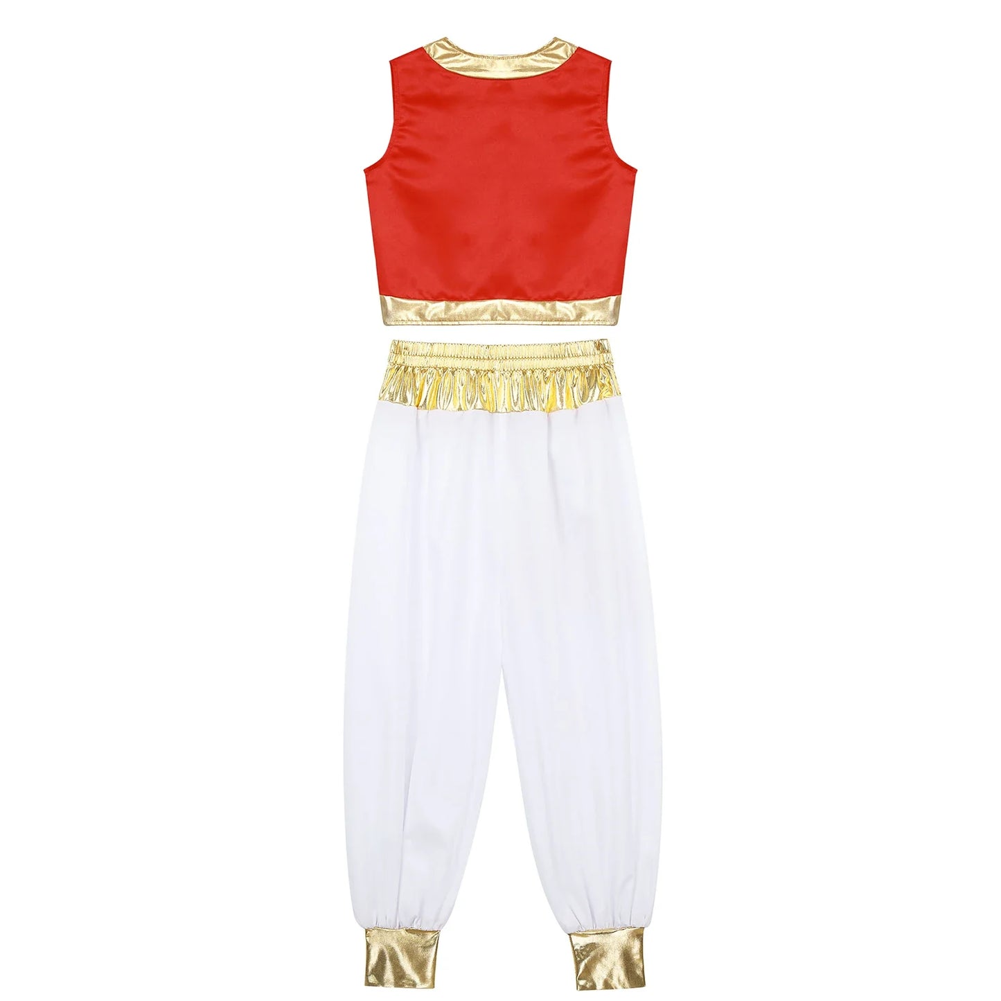 Boys Arabian Costume Arabian Prince Cosplay Dress Up Vest Waistcoat Harem Pants Suit for Halloween Carnival Stage Performance