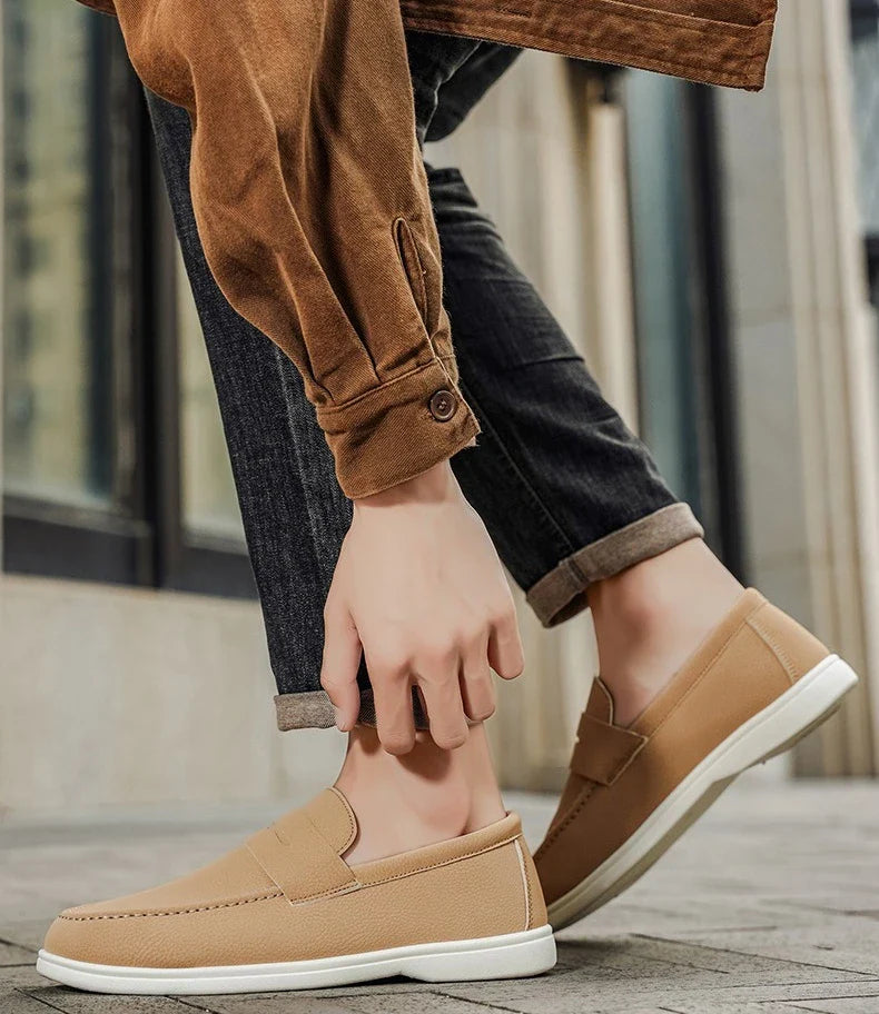 New British style breathable men's loafers fashion youth casual single shoes driving shoes