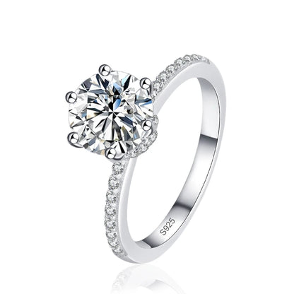 2ct D VVS1 Color Moissanite Engagement Ring For Women 925 Sterling Silver with Gold Plated Rings Wedding Jewelry Bands