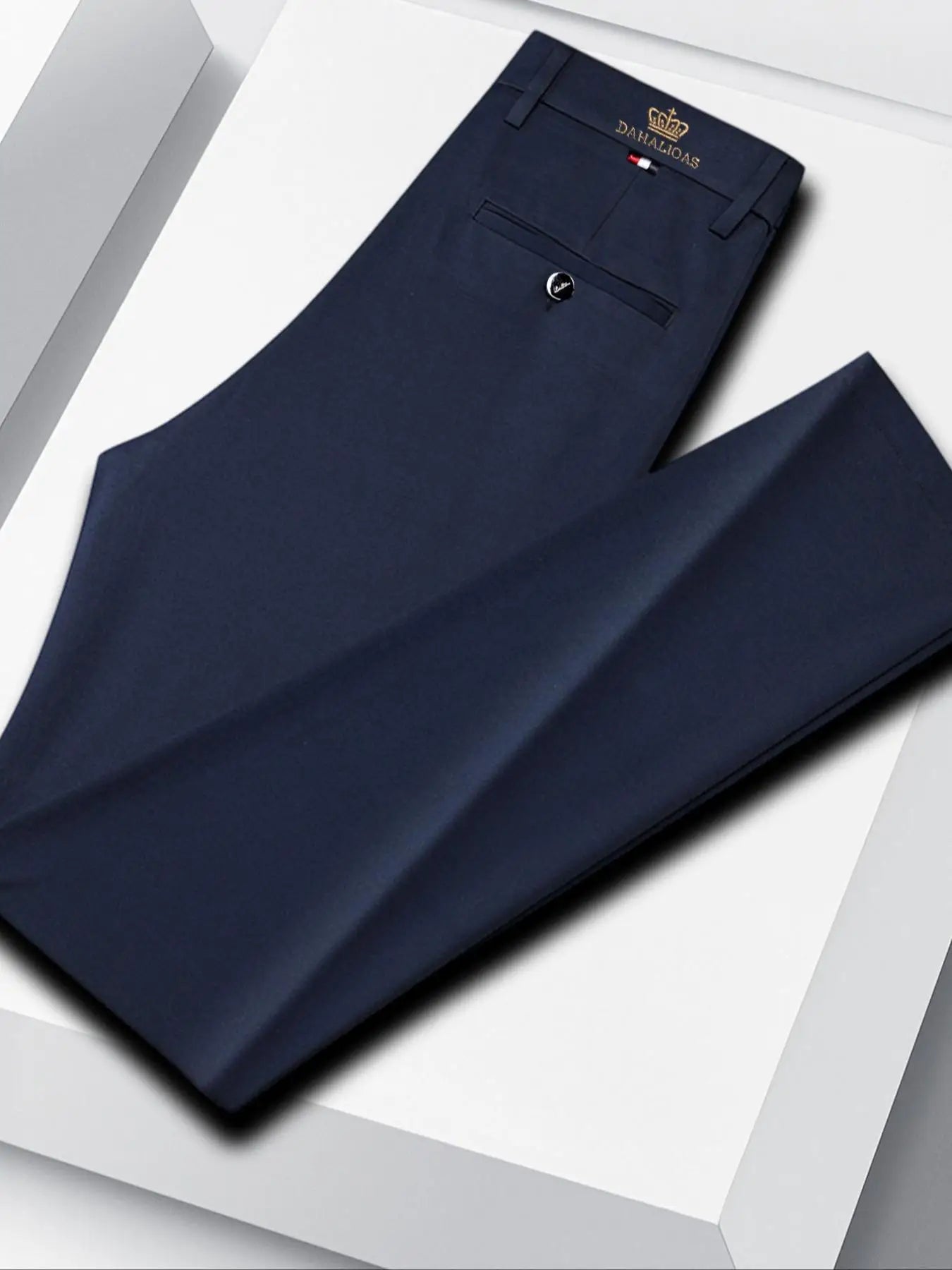 Premium Men's Stretch Business Pants – Slim Fit Solid Color Formal Trousers for All-Day Comfort & Professional Style