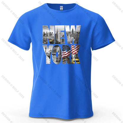 New York City Printed Men's T-Shirt 100% Cotton Oversized City Graphic Tees for Women Tops Tees Casual Streetwear