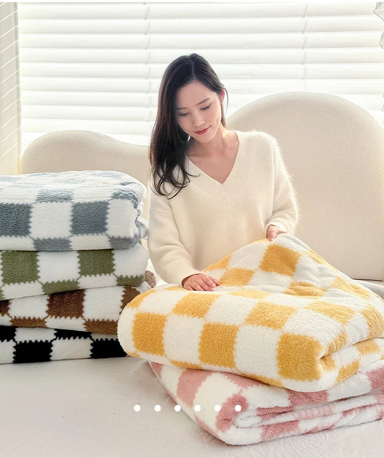 1 Piece Pink White Flannel Panda Fleece Soft And Comfortable Blanket Nap Blanket Suitable For Sofa Bed Sofa Office Suitable