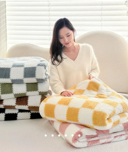 1 Piece Pink White Flannel Panda Fleece Soft And Comfortable Blanket Nap Blanket Suitable For Sofa Bed Sofa Office Suitable