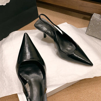 New High Heel Shoes Fashion Slip-on Women's High Heels Pumps Summer Solid Office and Career Sexy Pointed Toe Heeled Sandals