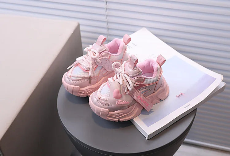 Girl Child Sport Shoe 2026 Spring Mesh Breathable Toddlers School Running Sneakers Fashion Non-slip Kids Boys Basketball Shoes