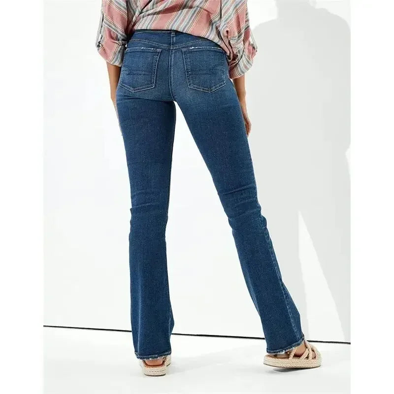 Women High Waist Hip Lift Straight Jeans