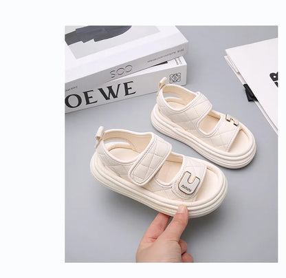 Children Summer Sandals Baby Anti-slip Wearable Summer Shoes Girls Solid Color Hook Sandals Boys Breathable Beach Sandals
