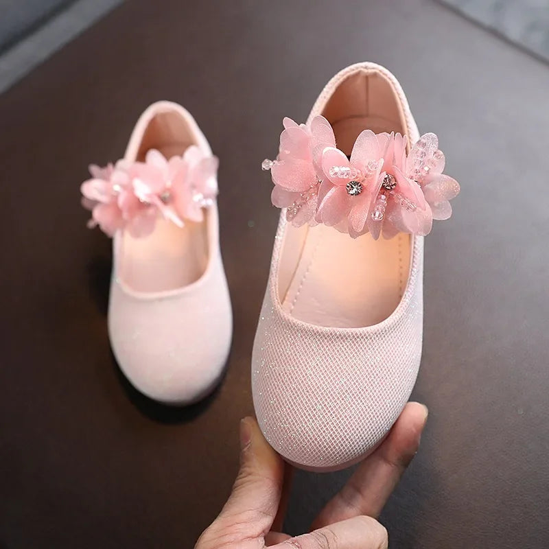 New fashion girls small leather shoes Korean version of the foreign-style cute princess shoes kids breathable white school dance