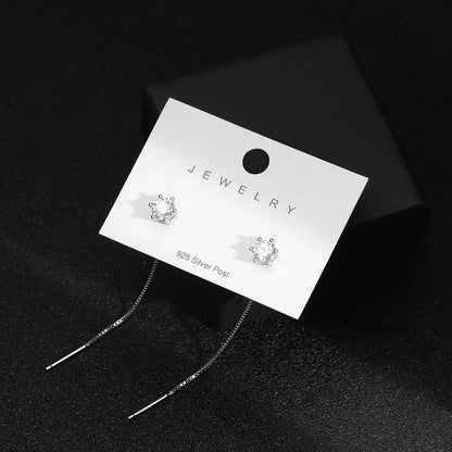 100% 925 Sterling Silver 2ct Moissanite Drop Earrings For Women Long Tassel Earring Wedding Party Luxury Fine Jewelry Gift