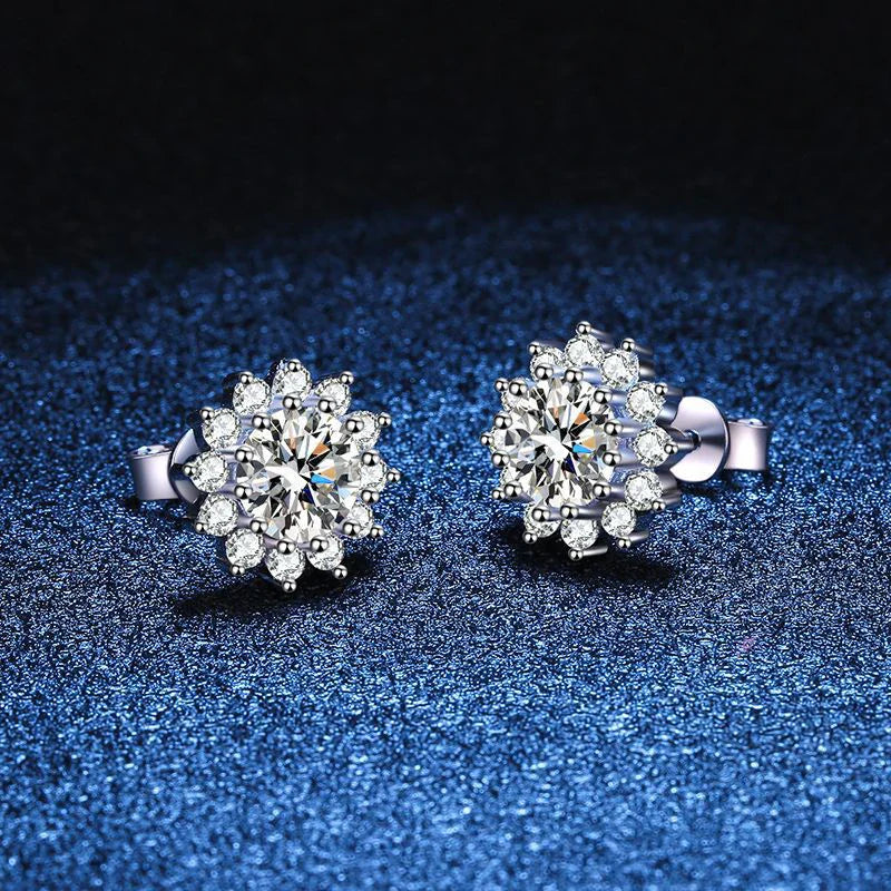 1CT Moissanite Earring For Women Girl 925 Sterling Silver Sparkling Diamond Ear Studs Wedding Engagement Jewelry Gift