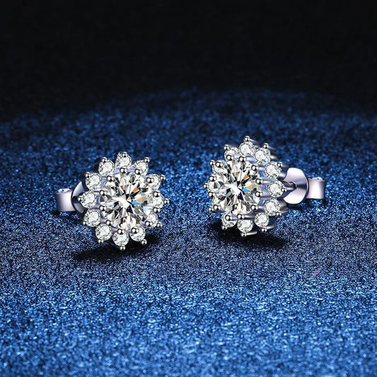 1CT Moissanite Earring For Women Girl 925 Sterling Silver Sparkling Diamond Ear Studs Wedding Engagement Jewelry Gift