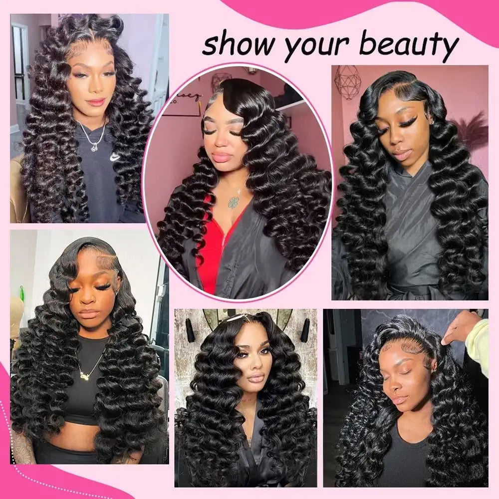 40 Inch HD Loose Deep Wave 13x6 Lace Front Human Hair Wigs Brazilian Curly Water Wavy 13x4 Lace Deep Wave Frontal Wigs For Women