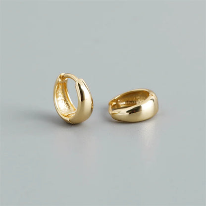 925 Sterling Silver Simple Statement Matte Large Huggies Hoop Earrings for Men Women Fine Gothic Punk Charms S925 Jewelry